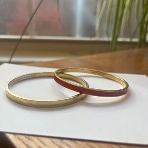 Kate Spade Gold and Red Bracelet Duo